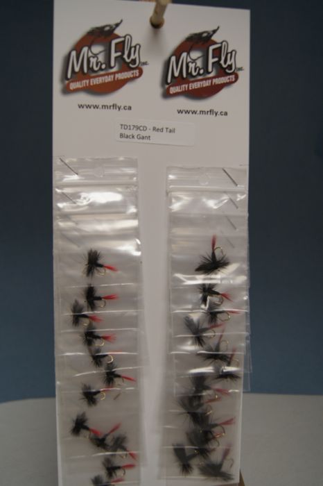 Red Tail Black Gnat Trout Dry Fly-0