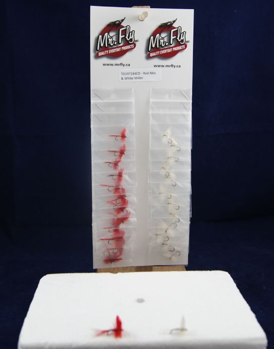 Red Ibis & White Miller Trout Dry Fly-0