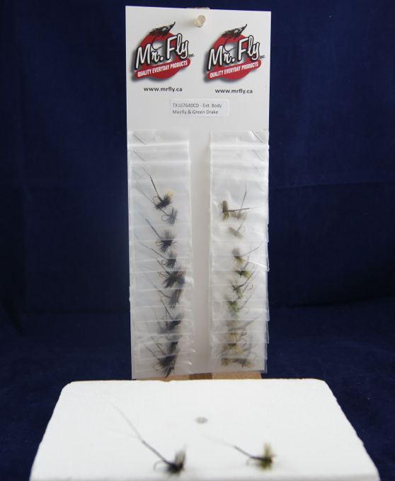 Trout Extended Body ~ Mayfly & Green Drake Dry Fly-0
