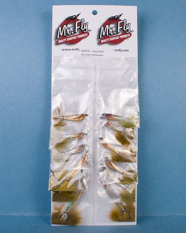 Assorted Wonder Minnow Flies ~ 12 per card-0