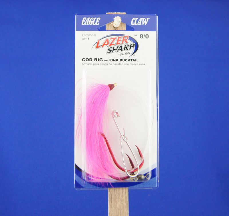 Eagle Claw Cod Rig w/Pink Bucktail & 8/0 Hook-0