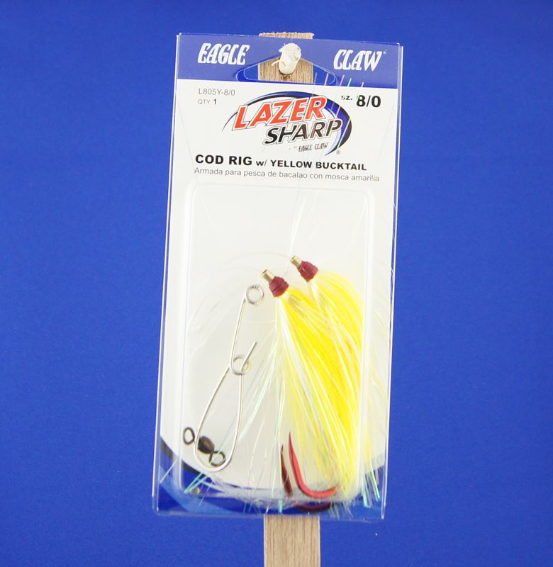 Eagle Claw Cod Rig w/Yellow Bucktail & 8/0 Hook-0