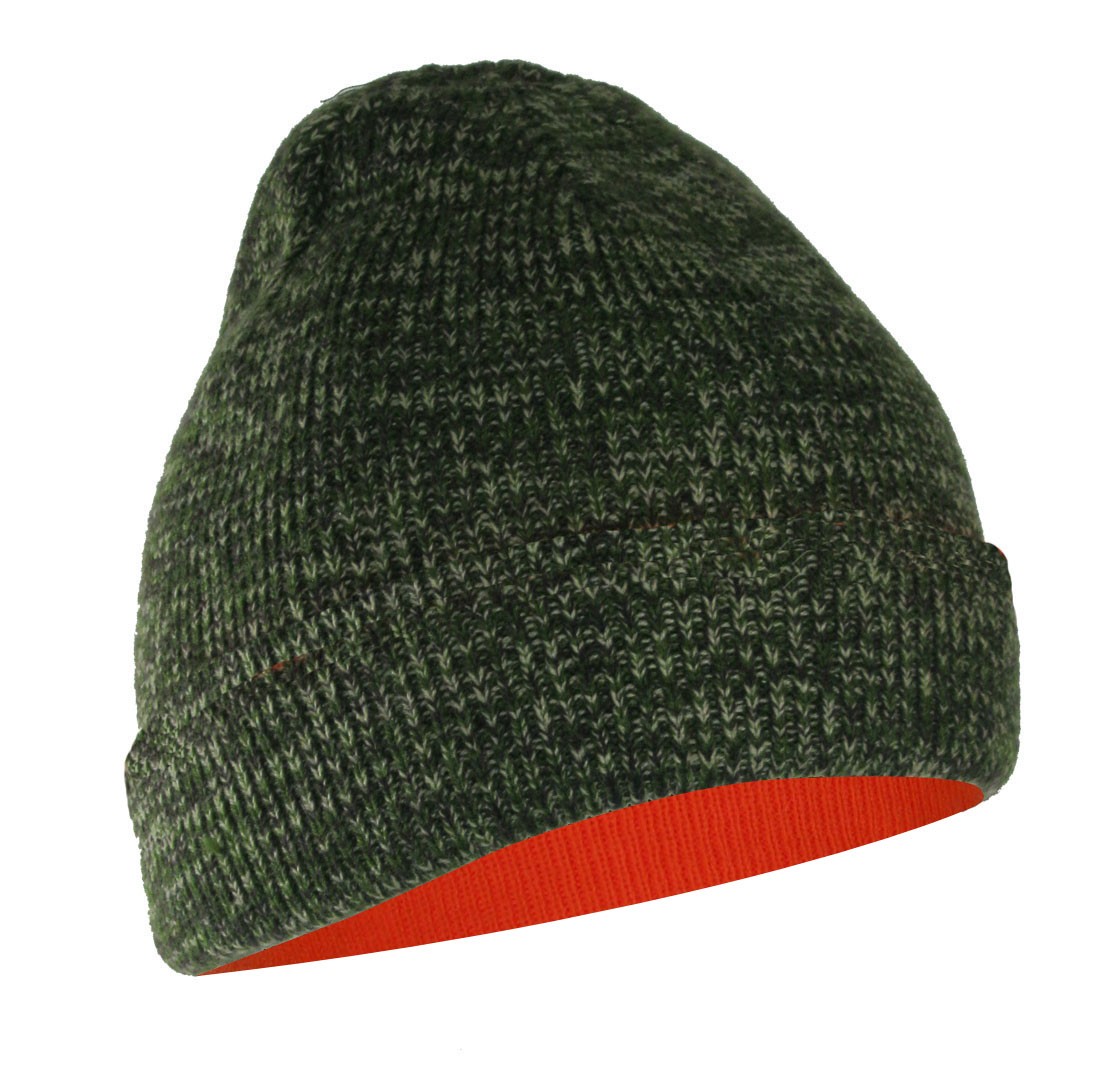 Lined Reversible Toque ~ Fluorescent Orange / Camo-0