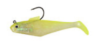 Berkley 4" Pre-Rigged Swim Shad ~ Shiner Chartreuse -0
