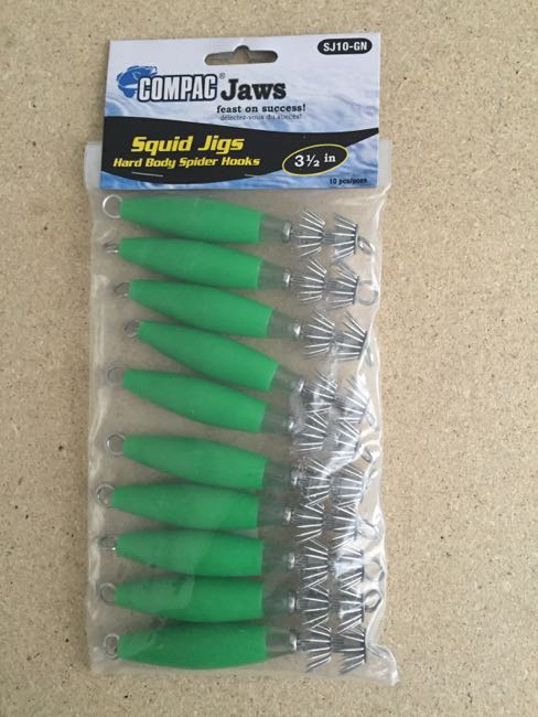 Squid Jig - Green ~ 10 per pack-0