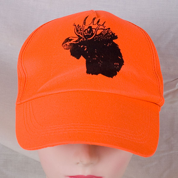 Fl. Orange Ball Cap w/Moose-0