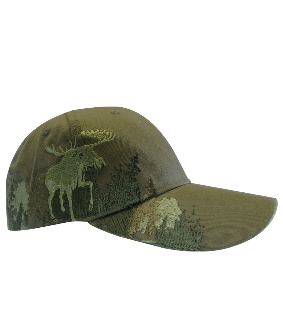 Khaki Cap w/Moose Embroidery-0