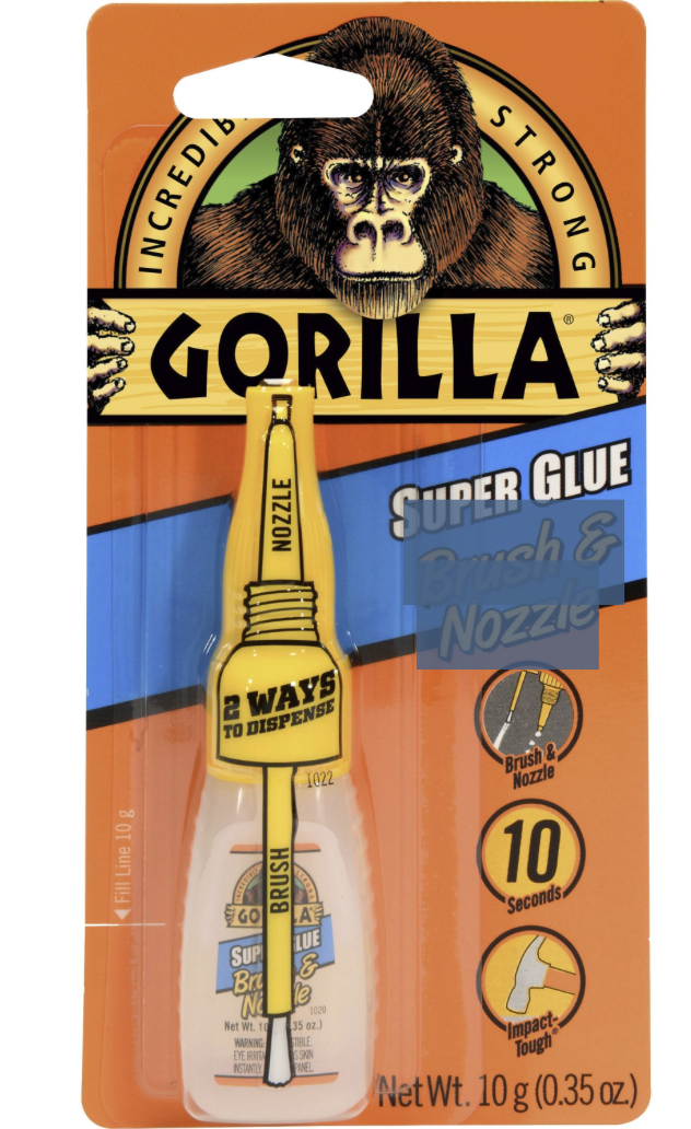 Gorilla Super Glue Brush & Nozzle - 10gr Bottle -0