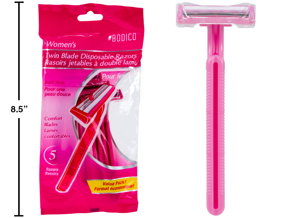 Women's Twin Blade Disposable Razors ~ 5 per pack-0
