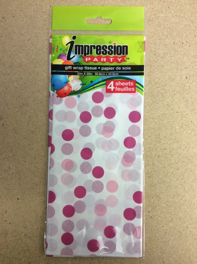 Tissue Paper - PINK POLKA DOTS ~ 4 per pack-0
