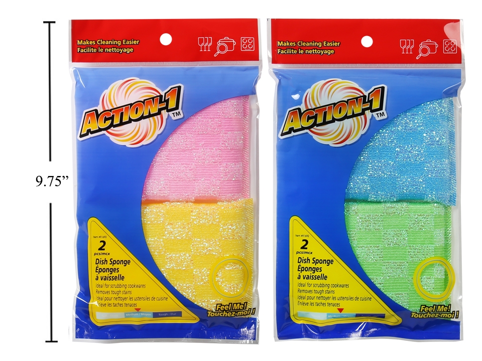 Action-1 Scrubbing Dish Sponges ~2 per pack-0