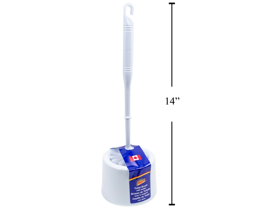 Toilet Bowl Brush w/Holder ~ 14"L-0