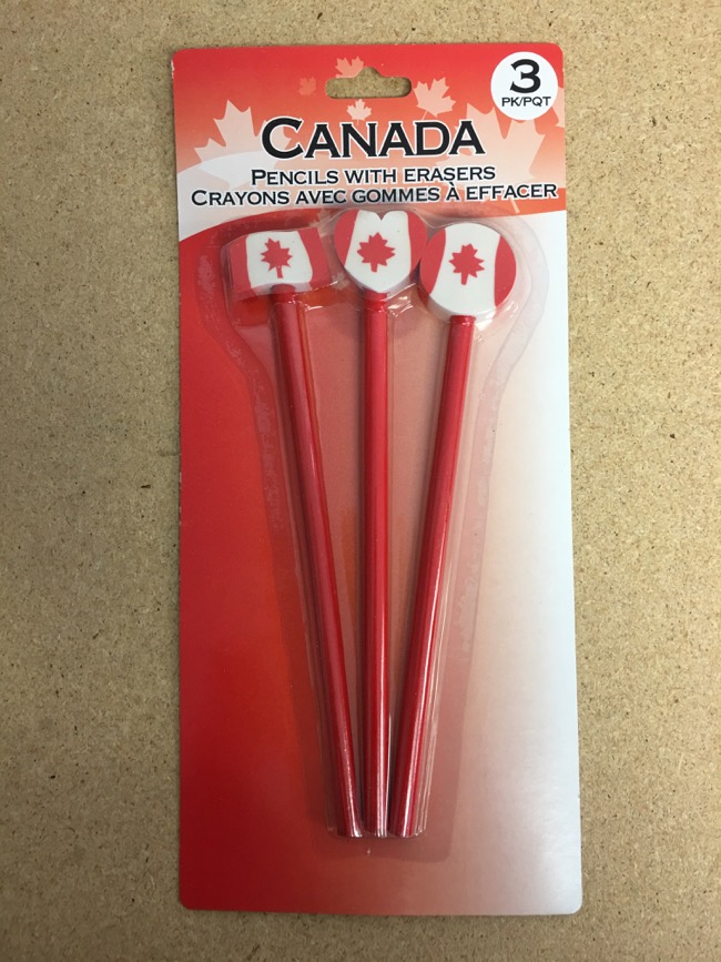 Canada Pencils w/Erasers ~ 3 per pack-0