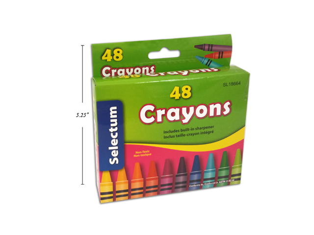 Selectum Crayons w/Built-In Sharpener ~ 48 per pack-0