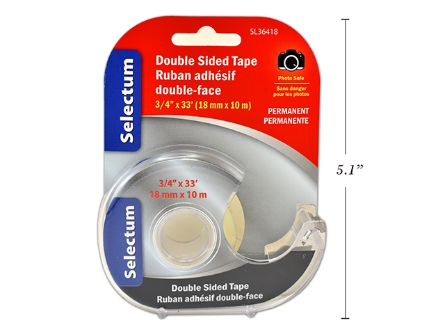 Selectum Double Stick Tape w/Cutter ~ 3/4" x 33'-0