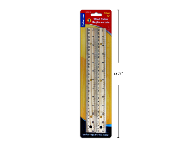 Selectum Wooden Rulers - 30cm / 12" ~ 2 per pack-0