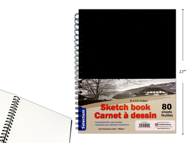 Selectum Hard Cover Sketch Book - 9" x 12" ~ 80 sheets-0