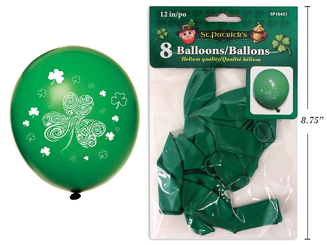 St. Patrick's Day Printed Balloons - 12" ~ 8 per pack-0