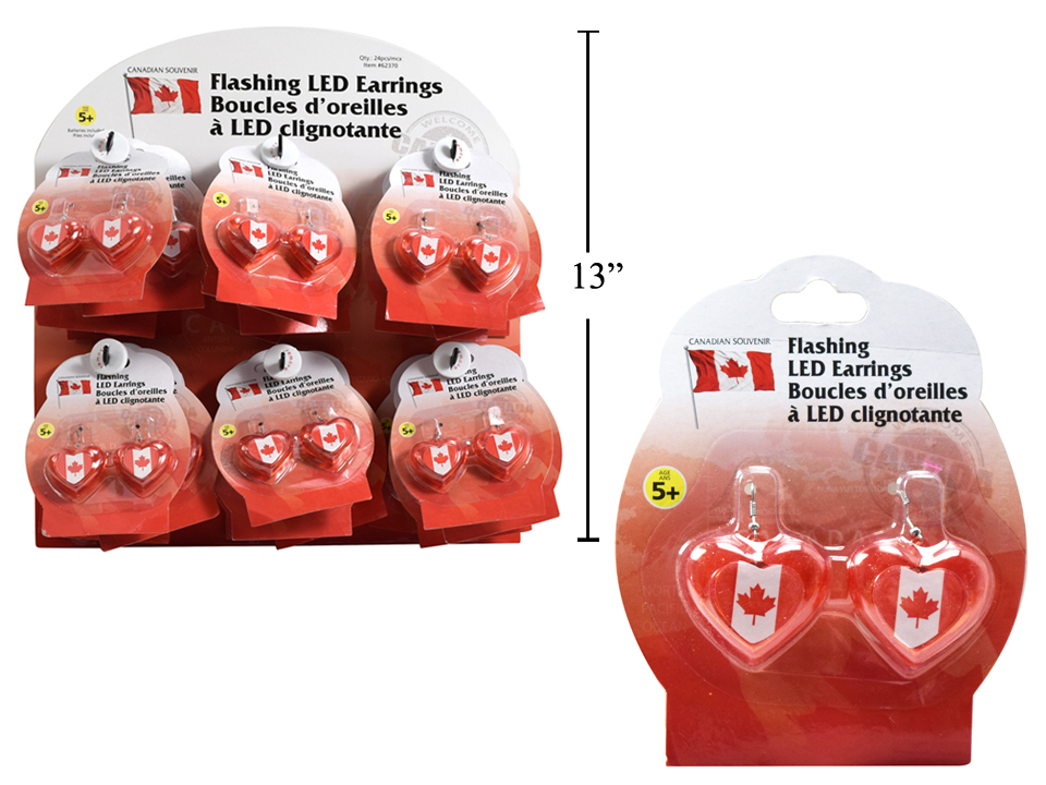 Canada Heart Flashing Earrings-0