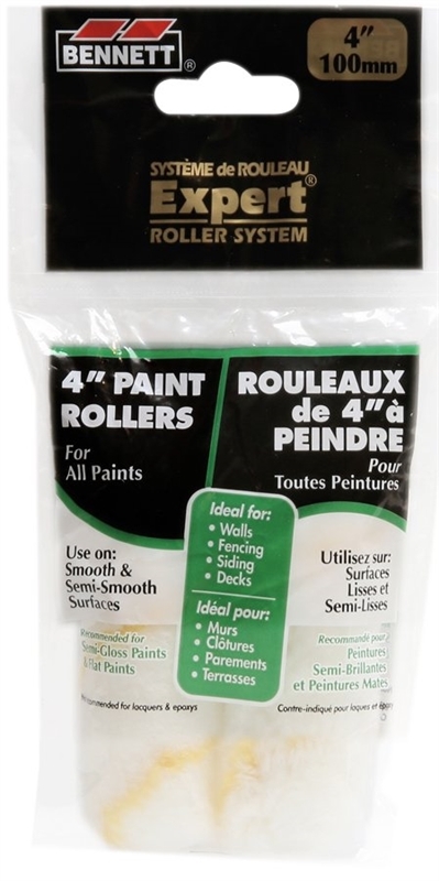 Bennett 4" Fabric Yellow Stripe Paint Rollers ~ 2 per pack-0