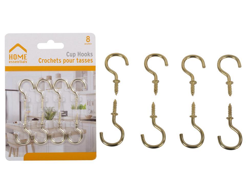 Metal Cup Hooks 1.5 " ~ 8 per pack-0
