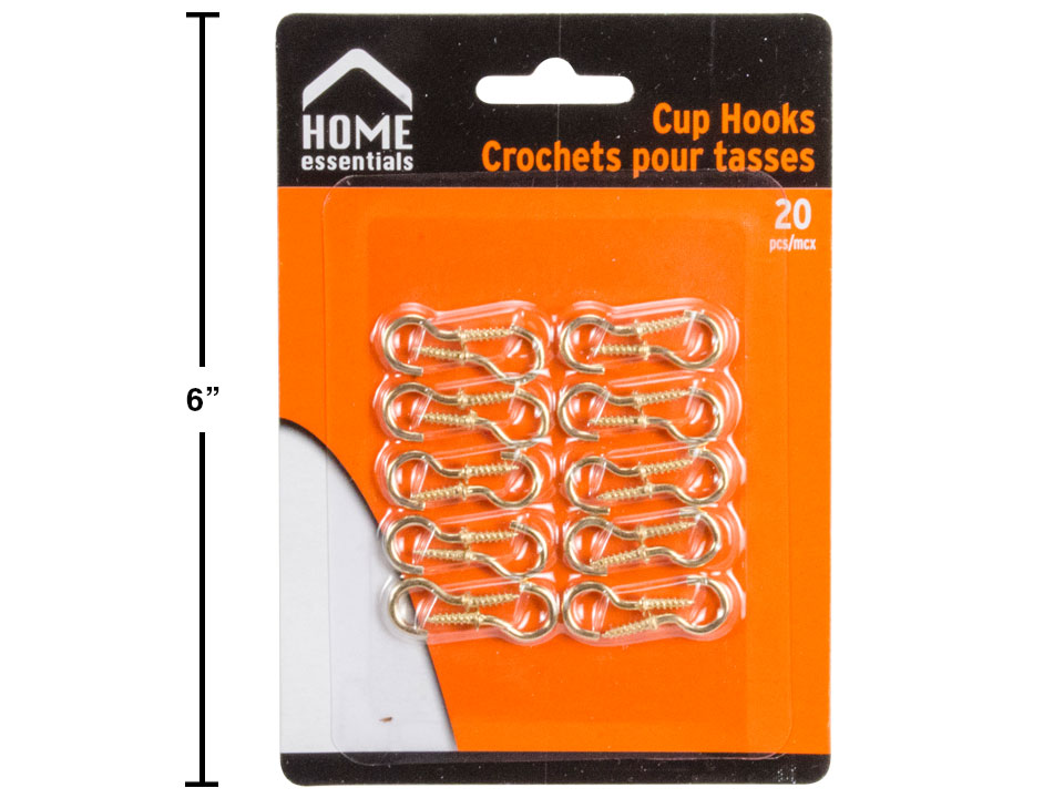 Metal Cup Hooks 1 " ~ 20 per pack-0