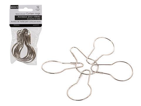Metal Shower Curtain Hooks ~ 12 per pack-0