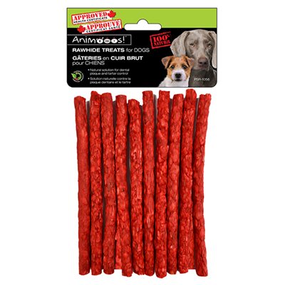 Rawhide Red Pressed Stick Dog Treats ~ 10 per bag-0