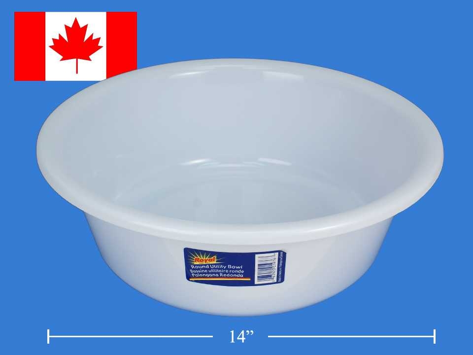 Round Plastic Basin ~ 14" x 5"-0