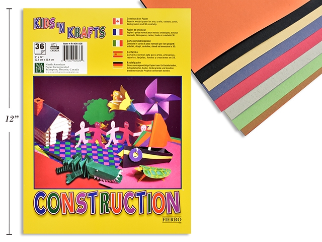 Construction Paper Pad - 9" x 12" ~ 36 sheets-0