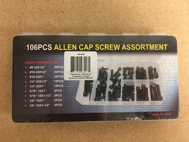 Allen Cap Screw Assortment ~ 106 pieces-0