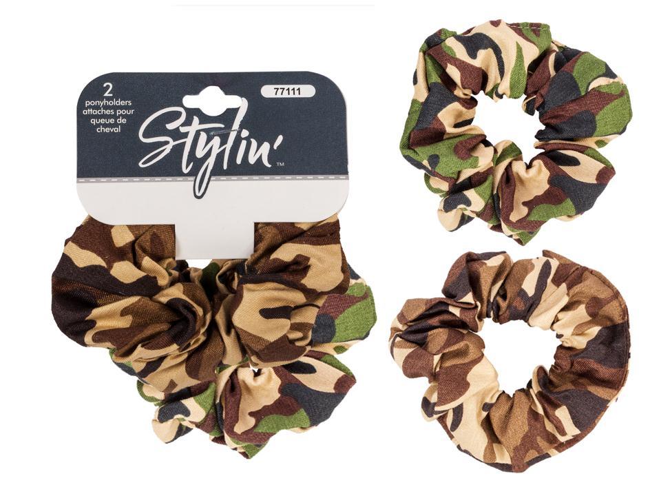 Stylin' Camo Ponyholder Scrunchies ~ 2 per pack-0