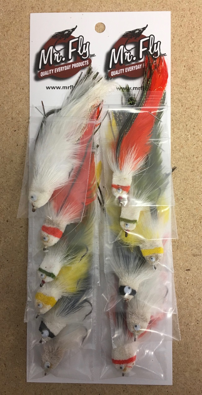 Assorted Bass Bug Flies ~ 12 per card-0