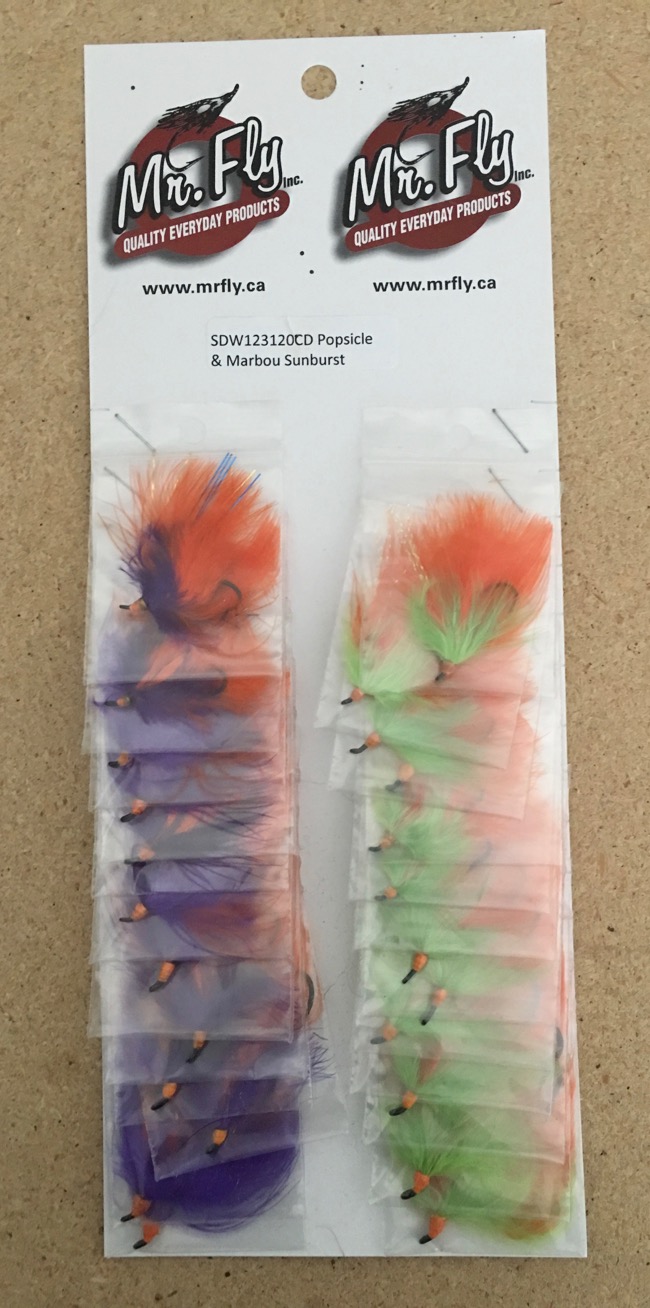 Popsicle & Marabou Sunburst Fall & Black Salmon Flies-0