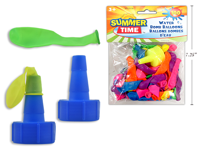 Water Bomb Neon Balloons w/Filler ~ 100 pieces-0