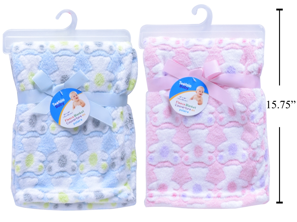 Baby Embossed Fleece Blanket ~ 2 assorted-0