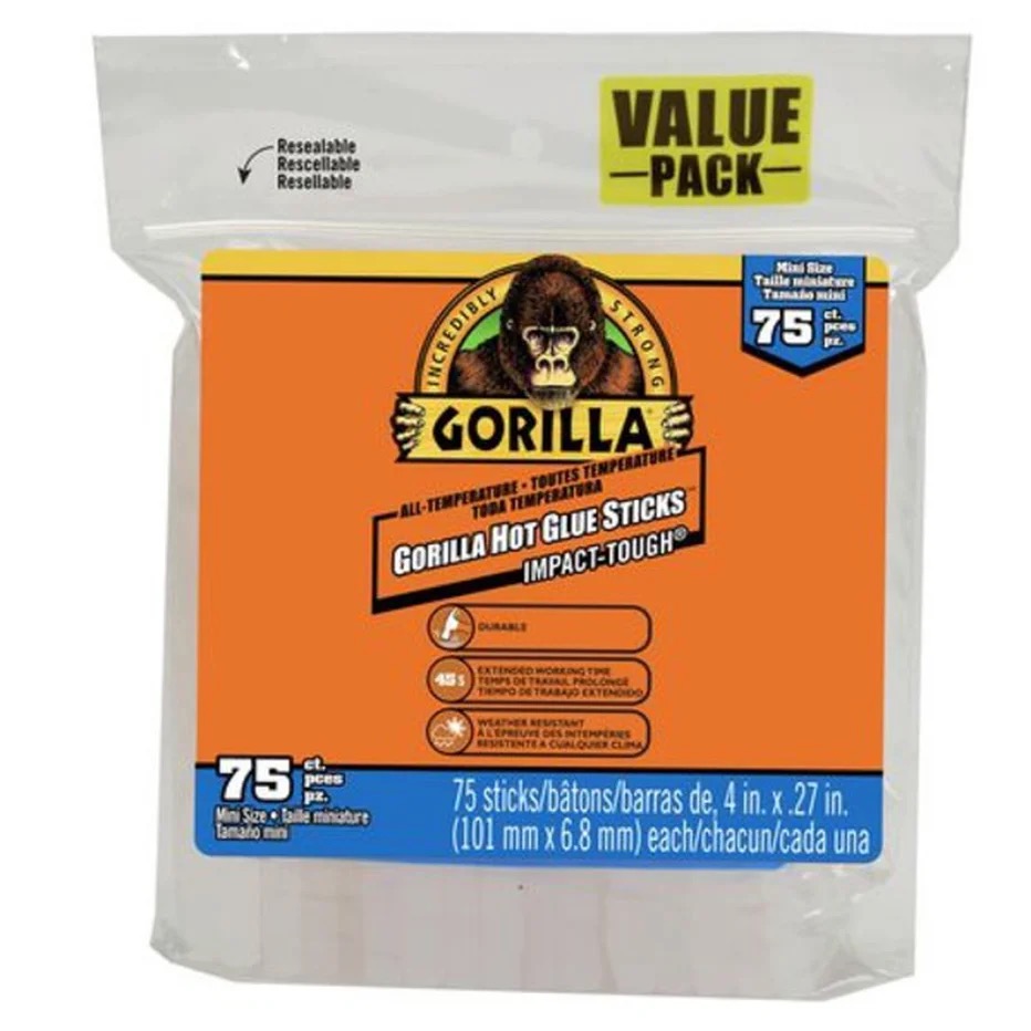 Gorilla Hot Glue Sticks for Glue Guns - 4" Mini ~ 75 per pack-0