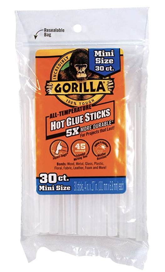 Gorilla Hot Glue Sticks for Glue Guns - 4" Mini ~ 30 per pack-0