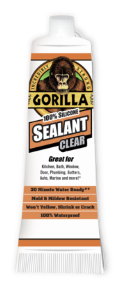 Gorilla 100% Silicone Sealant - Clear ~ 2.8oz Tube-0