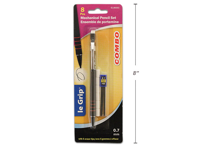 Selectum Mechanical Pencils - 0.7mm + 6 Leads & Eraser Tips-0