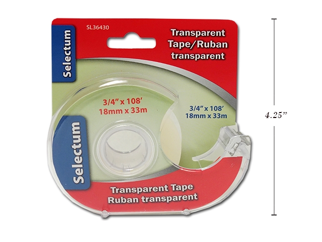 Selectum Transparent Tape w/Cutter ~ 3/4" x 108'-0