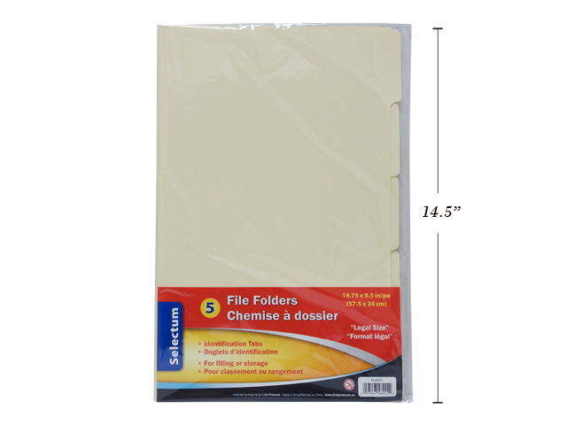 Selectum Legal Size File Folders ~ 5 per pack-0