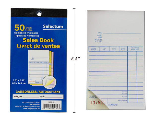 Selectum Tri Carbonless Sales Book ~ 50 sheets-0