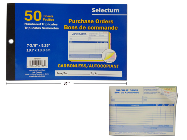 Selectum Tri Carbonless Purchae Order Book ~ 50 sheets-0