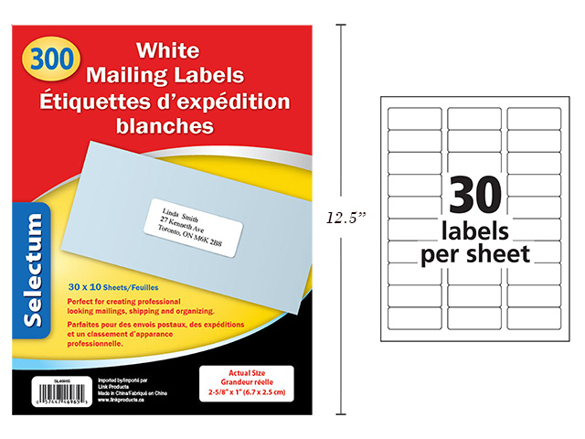Selectum White Mailing Labels ~ 300 labels-0