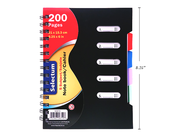 Selectum 5 Subject Notebook w/ Poly Cover ~ 100 pages -0
