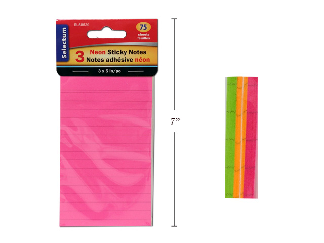 Selectum Ruled Sticky Notes ~ 3" x 5" ~ 75 pages-0