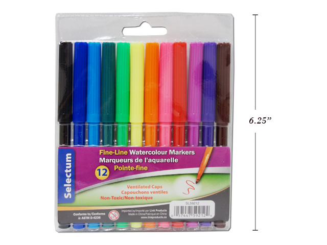 Selectum Fine-Line Water Color Markers ~ 12 per pack-0