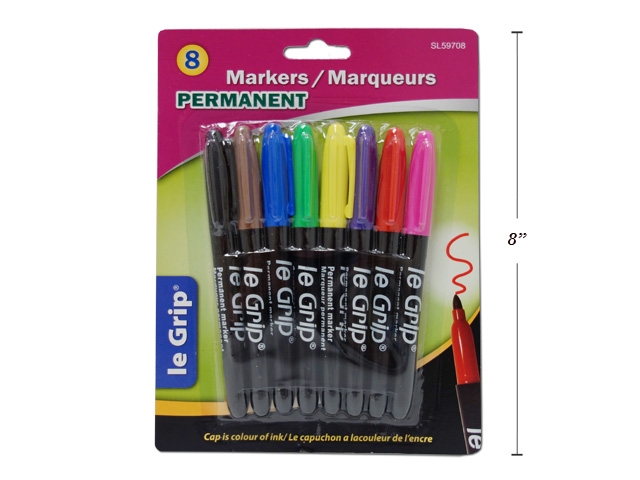 Selectum Fine Point Permanent Markers ~ 8 Assorted Colors -0