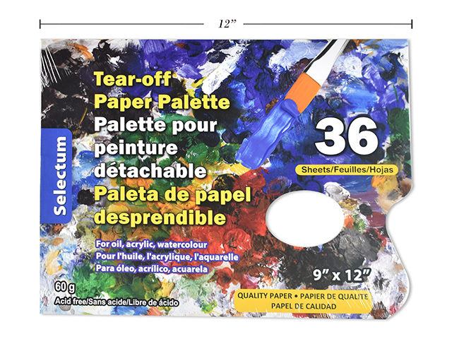 Selectum Tear-Off Paper Pallette for Oil/Acrylic/Watercolor Paint - 9" x 12" ~ 36 sheets-0
